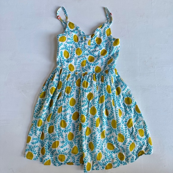 Mini Boden Other - Johnnie B Boden Lemon Print Blue Dress 5-6Y